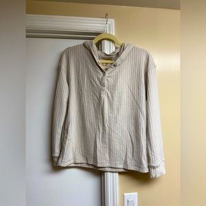 Anthropologie Bennie Thermal Hoodie Top
